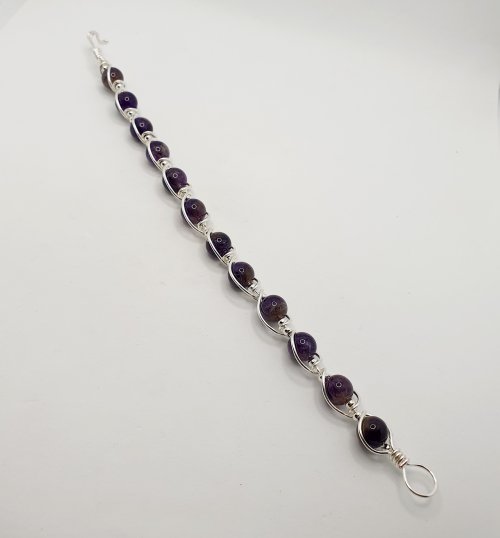 Natalie Patten's Gemstone and Spacer Bead Bangle - , Contemporary Wire Jewelry, Wire Wrapping, Wrapping, Wire Wrapping Jewelry, Beads, , you've created a hook