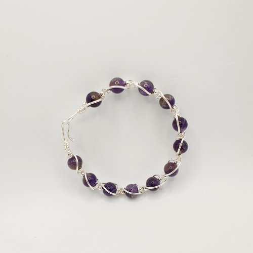 Natalie Patten's Gemstone and Spacer Bead Bangle - , Contemporary Wire Jewelry, Wire Wrapping, Wrapping, Wire Wrapping Jewelry, Beads, , form your bracelet