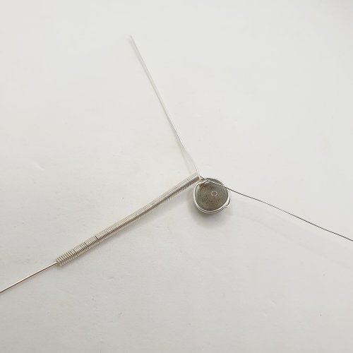 Natalie Patten's Coiled Wire Earrings - , Contemporary Wire Jewelry, Coiling, Coiling Wire, Wire Coiling, slide the coiled wire onto the vertical wire