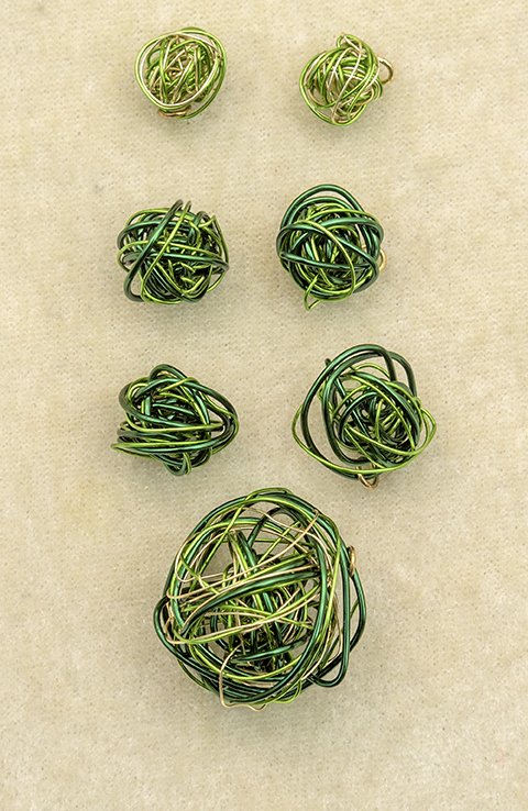 Nancy Chase's Canna Leaf Wire Tornado Bead Necklace - , Contemporary Wire Jewelry, Wire Wrapping, Wrapping, Wire Wrapping Jewelry, make six tornado beads