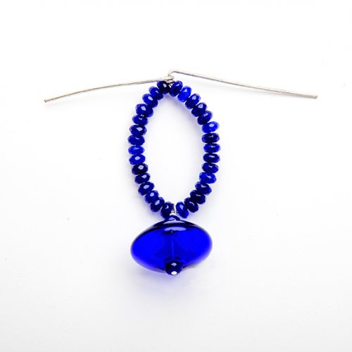Nancy Chase's Cobalt Blue Glass Earrings - , Contemporary Wire Jewelry, Beads, bend the wires out to the side