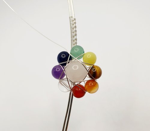 Natalie Patten's Adjustable Wire Wrapped Cocktail Ring - , Contemporary Wire Jewelry, Wire Wrapping, Wrapping, Wire Wrapping Jewelry, the wire holds the beads on