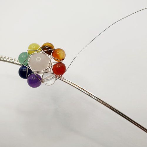 Natalie Patten's Adjustable Wire Wrapped Cocktail Ring - , Contemporary Wire Jewelry, Wire Wrapping, Wrapping, Wire Wrapping Jewelry, wrap the weaving wire over the two base wires