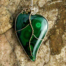 Malachite Leaf Pendant