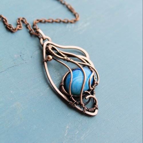 Butterfly Wing Copper Pendant