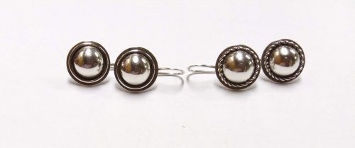 Pat's Silver Domed Earrings
