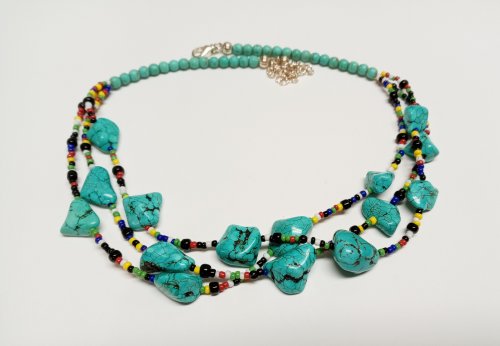 Seed Bead and Nugget Necklace