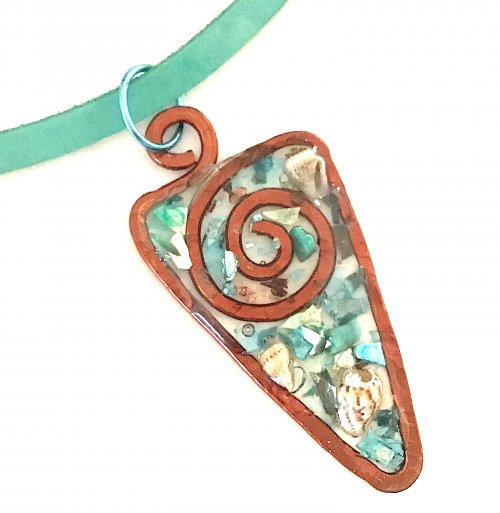 Winter Waters Wire Resin Necklace