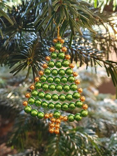 Beaded Wire Christmas Tree Ornament