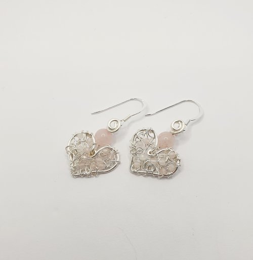 Wire-filled Heart Earrings