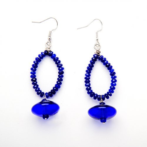 Cobalt Blue Glass Earrings