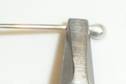 Judy Larson's How to Make Balled Head Pins - , Findings & Components, Toggles & Clasps, Earwire & Headpin, Butane Torch, Soldering, Solder, Tools, , Using flat nose pliers on silver wire ball