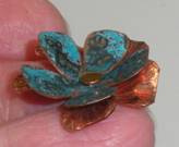 Judy Larson's Using a Tile to Cut Rivets - , Metalwork, How To Punch Holes, Hole Punching, Punch A Hole, Riveting, Riveting Techniques, Wire Rivets, Tools, Riveted copper sheet flower