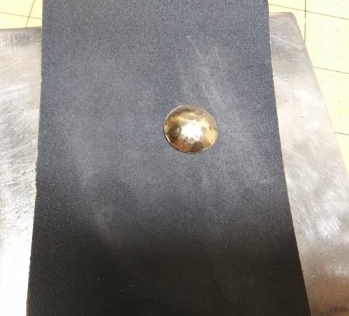 Judy Larson's Soldering a Dome to a Backplate - Option 1: Heavily Textured Dome and Smooth Backplate: The uneven lower edge of the dome provides an avenue for the air to escape., Metalwork, Butane Torch, Soldering, Solder, Soldering a dome to a back plate