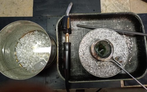 Judy Larson's Scrap Melt - , General Education, Butane Torch, Soldering, Solder, scrap melt