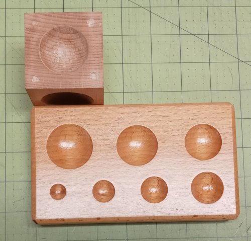 Judy Larson's Basic Round Well Wood Dapping Blocks - , Tools For Wire Jewelry, Tools, wood dapping blocks
