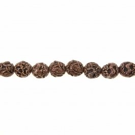 20mm Chinese Stone Carving Beads Black and Red and Green and Brown Beads - 16 Inch Strand - 1PK