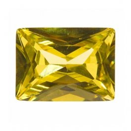 10X8mm Rectangle Peridot CZ - Pack of 1