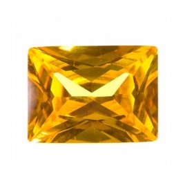 10 x 8mm Rectangle Yellow CZ - Pack of 1