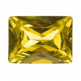 16x12mm Rectangle Peridot CZ - Pack of 1