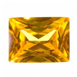 16X12mm Rectangle Yellow CZ - Pack of 1