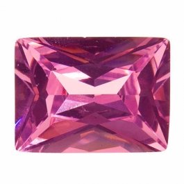 20X15mm Rectangle Pink Rose CZ - Pack of 1