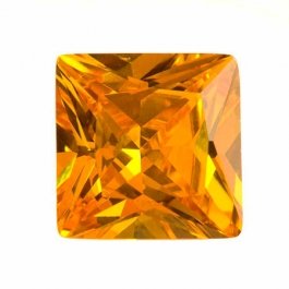 18mm Square Golden Yellow CZ - Pack of 1