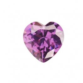 4x4mm Heart Light Amethyst CZ - Pack of 2