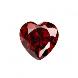 6 x 6mm Heart Garnet CZ  - Pack of 2