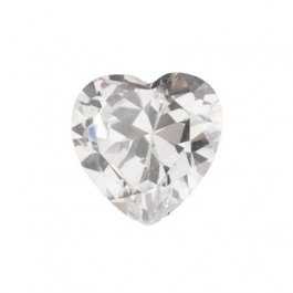 6 x 6mm Heart White CZ - Pack of 2