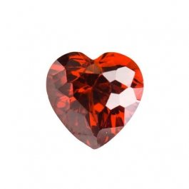 8X8mm Heart Garnet CZ  - Pack of 1