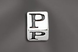 Pewter Alphabet Cubes 5.5MM W/4MM Hole - PW B 5.5MM Cube W/4MM Hole