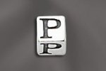 Pewter Alphabet Cubes 5.5MM W/4MM Hole - PW C 5.5MM Cube W/4MM Hole